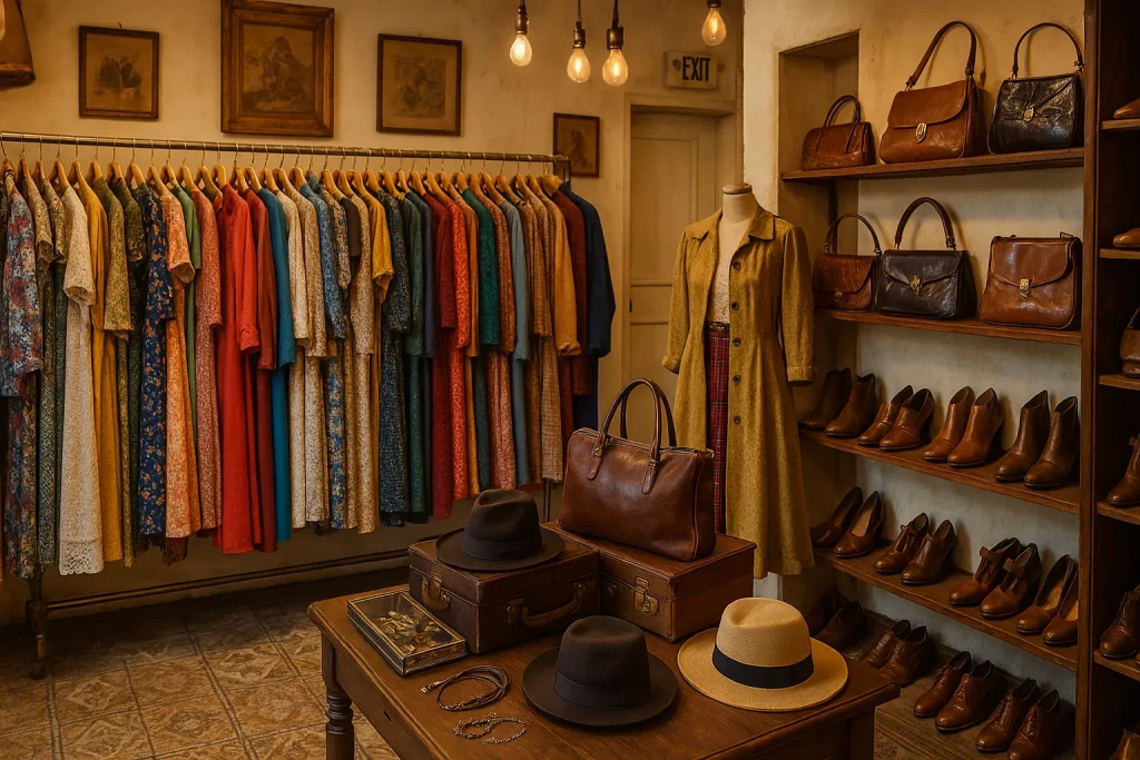 abiti vintage esposti all’interno del negozio mai visto a riccione